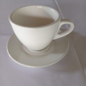 White Tea Cup and Saucer